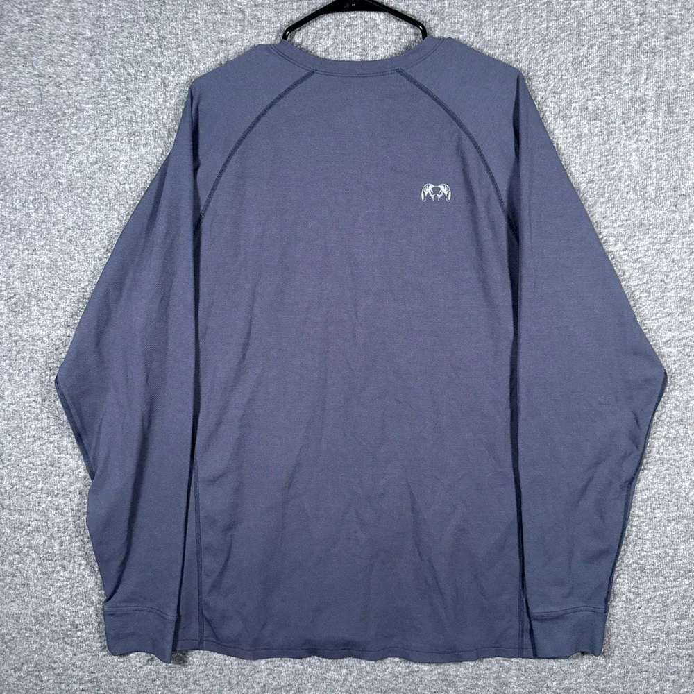 Kuiu Henley Shirt Mens XXL Blue Pro 200 Nuyarn Merino Wool Long Sleeve Hunting